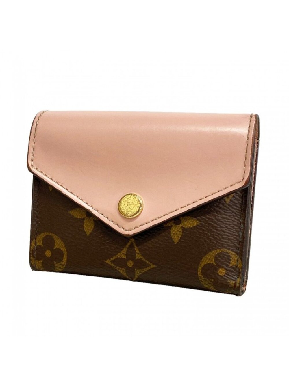 Louis Vuitton Trifold Wallet Monogram Portefeuille Zoe Brown Rose Velours